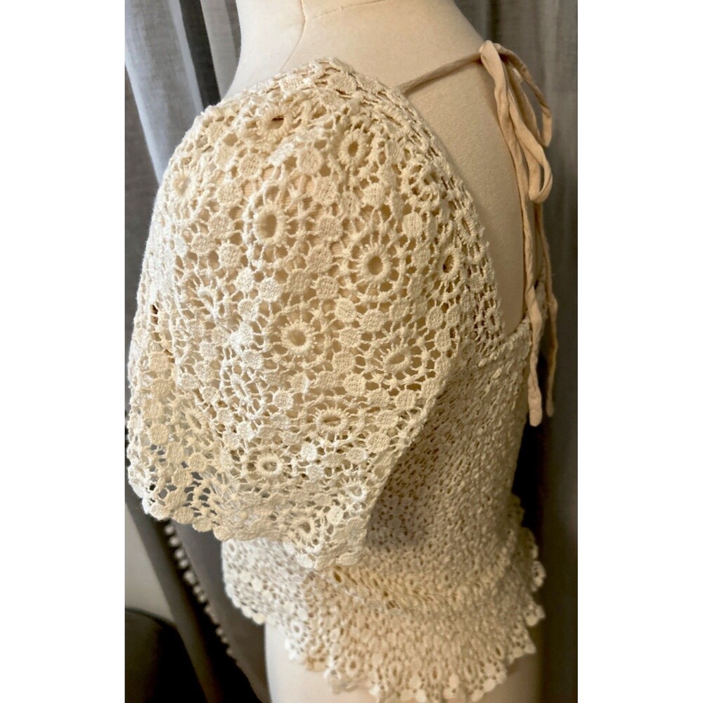 Lucy Paris Crochet Crop Top Festival Boho Lined Beachy Women’s Sz Medium